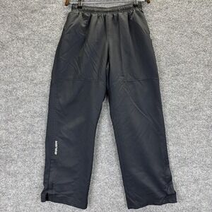Bauer Pants Youth Large Black Hockey Warm Up Ankle Zip Drawstring Shell Team